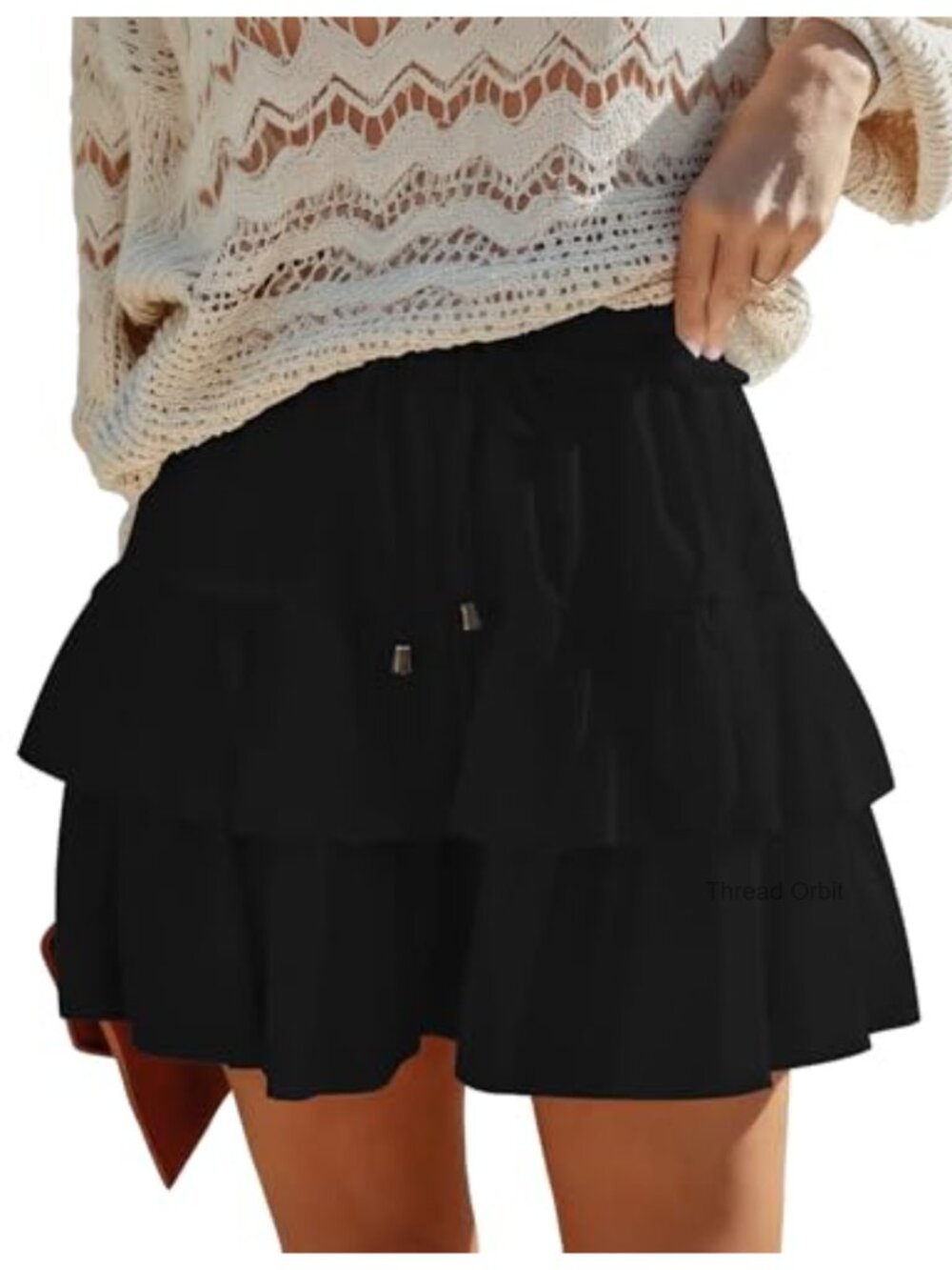 Flowy Skort for Women Ruffle Tiered High Waist Mini Skirt with Shorts